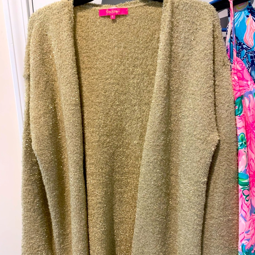 🛑SOLD🛑 Lilly Pulitzer Gold Sparkle Sweater - Large